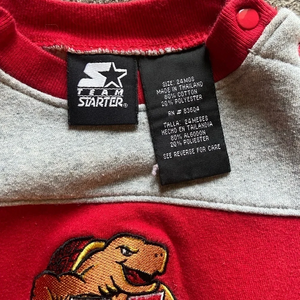 Team starter Maryland Terrapins long‎ sleeve warm one piece outfit - 24 months
